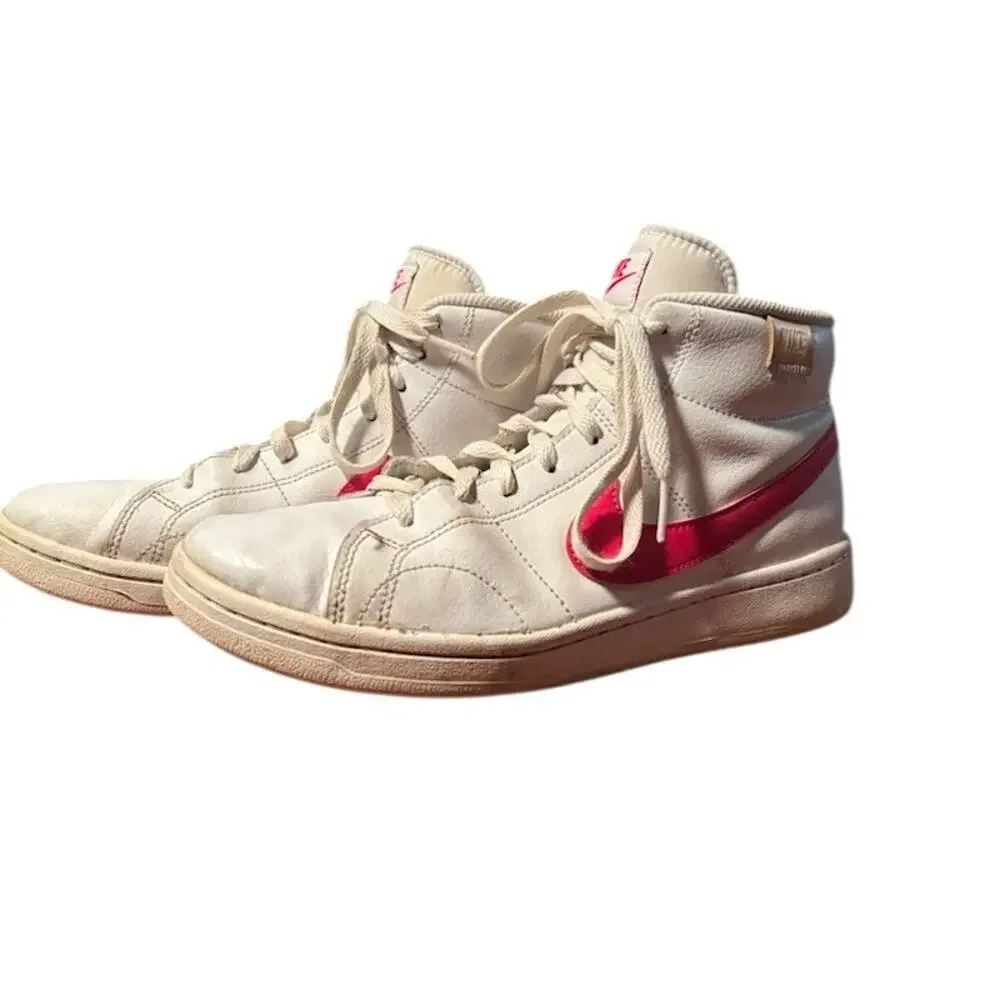 Nike Court Royal 2 Mid Women's Sneakers Basketball sz 9 EUC White and Pink